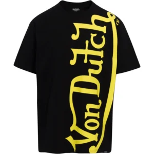 BLACK & YELLOW VERTICAL LOGO SS TEE