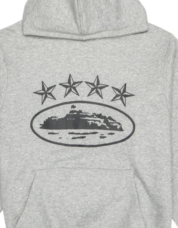 Corteiz 4Starz Alcatraz Hoodie Grey