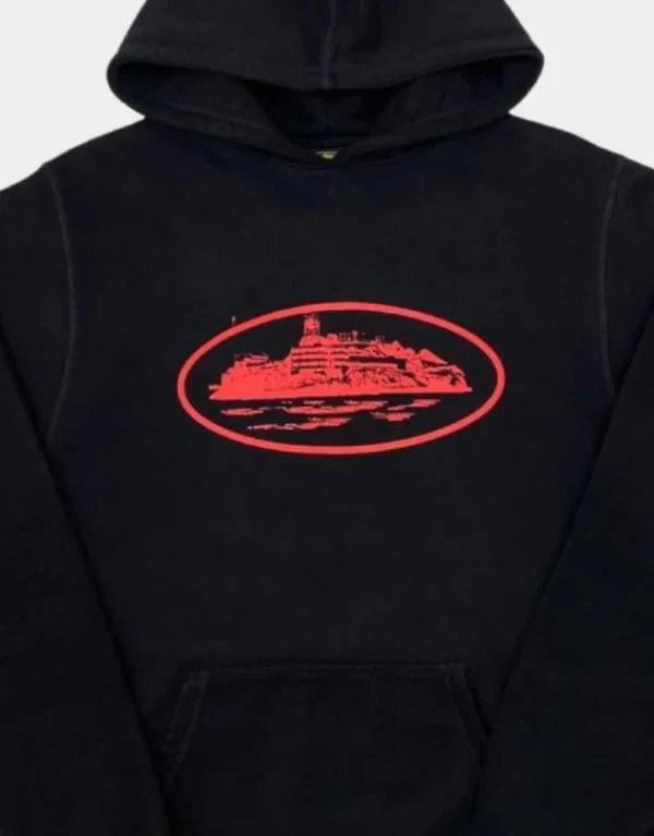 Corteiz Alcatraz Hoodie – Black/Red