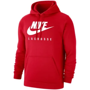 Nike Club Fleece Red Pullover Men’s Lacrosse Hoodie